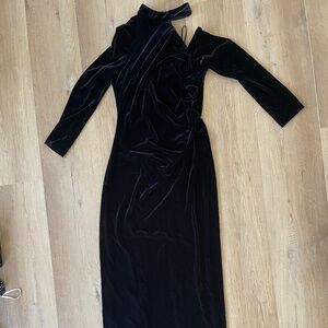 NWOT Xscape velvet black gown